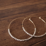 14kgf brassbeads hoop pierces silver