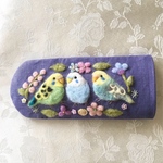 セキセイインコ3兄弟   メガネケース