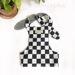 チェッカーフラッグ柄💕お洒落クールエプロン💕   犬服、犬服ハンドメイド、熱中症対策、小型犬服、フレブル服、フレンチブルドッグ、パグ、誕生日プレゼント