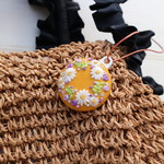【seichan1224様専用】バッグチャーム 花 イエロー 刺繍