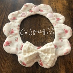 ペット用もくもくスタイ♡小花柄🌷(ピンク)♡リボン・鈴オプション
