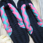 布ぞうり：kohayukoさまご予約品＊dark blue24cm/wave pink