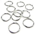 【10個】ひねり変形リングパーツ★32ｍｍ/シルバー★デザインリング