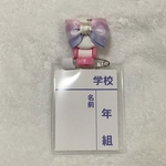 ボタンタイプの名札クリップ　ゆめかわ系パープルスター