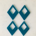 Neon Blue Diamond Shaped Pendant Tops