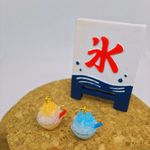かき氷ピアス オレンジ&ブルーハワイ イヤリング フェイクスイーツ