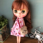 ★ピンク苺柄ワンピ くまポシェット★くま太郎 ブライス