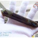 📜 半期決算セール ラブラドライトポイント 氷柱 原石 断面 標本 ルース素材にも♪（Labradorite） No.3376