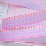 【7228】2m300円 25mm幅 グログランリボン フリル レース リボン ストライプ
