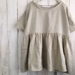 ★カラーオーダー可★ダブルガーゼ フレンチ袖のギャザーブラウス