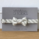 【 猫の首輪 】bias stripe light gray