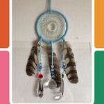 フクロウの羽根のドリームキャッチャー&サンキャッチャー