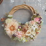 特別価格＊ Bonheur＜Cream＞＊ハーフムーンリース＊プリザーブドフラワー＊リース＊お花＊ギフト＊結婚祝い＊記念日＊新築祝い＊敬老の日