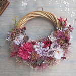 特別価格＊ Bonheur＜Azalea＞＊ハーフムーンリース＊プリザーブドフラワー＊リース＊お花＊ギフト＊結婚祝い＊記念日＊新築祝い＊敬老の日