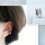 ♡人気シリーズ新ver.♡　[＊ tiara - Fruit Crown ＊]　ピーチver.♡　　着けている事を忘れちゃう♡ 繊細な 片耳 イヤーカフ インナーコンク 