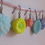 耳に砂糖菓子ピアス（向日葵）