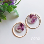 パープル大ぶりリングピアス(イヤリング)/サージカルステンレス nonoacs