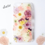 【再販】押し花のスマホケース - colors   *。date