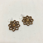ウッド 木 フラワー 花 イヤリング
