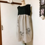 リネン  バラプリント ワンピース💕