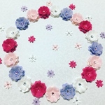 お花シール❁︎40枚❁︎エンボス加工 フリルフラワー