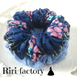 YUKATA🎆さらにもこもこふわもこ☁シュシュ❤(紫陽花×水色ｼﾌｫﾝ)
