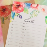 60名様✾Water color flower✾芳名帳 ゲストブック 結婚式 受付サイン