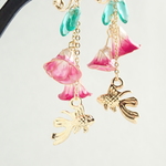 【morning glory】朝顔と金魚のイヤーアクセサリー