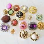 【a6】 Colorful import vintage ボタン18pcs set