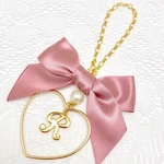 [リピーター様専用] 全14色❤︎リボンとハートのイニシャルチャーム