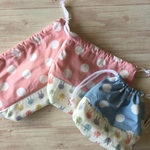 2ndstar2さま専用　お弁当袋＆コップ袋の3点セット（うさぎとピンク、水色の水玉）
