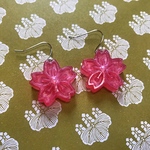 桃色の桜ピアス