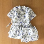 BLUE  flower の甚平(100cm)
