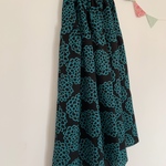 ＊和風 ダリア柄♪リップルロングティアードスカート(green)＊