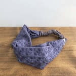 コットンプルメリア刺繍 (スミレ) ヘアバンド