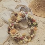 メキシカンハットといろいろ小花の真夏リース　Ｓsize