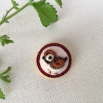 刺繍ブローチ2.0 すずめ(うすいピンク)