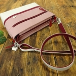【so様専用】№1133 倉敷帆布ワンハンドルポーチＬ～スモーキーコーラル×ボルドー×キナリ