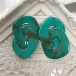 限定SALE♡大ぶり♡アクリルチェーンピアス【ターコイズ】