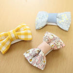 【Kids＆baby】優しいカラーのmini miniリボンヘアクリップ３点セット（滑り止め付）