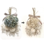 期間限定☆変化するブルー紫陽花からのホワイトベージュへ♡ナチュラル スワッグ♡ドライアジサイ  ドライフラワー プリザ