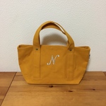 【Ｈさまオーダー品】帆布のイニシャルトートバッグ カラシ色