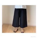 ★送料無料★リネン100％　ワイドパンツ　黒