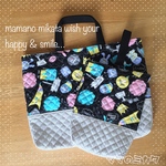 ラスト1セット🌈可愛いカラフルモンスター柄🌈のマチ付きレッスンバッグ&シューズ袋2点セット【通園・通学】☆男の子の入園、入学準備に☆