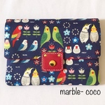 ⭐️インコとお花⭐️母子手帳ケース／通帳ケース／お薬手帳ケース