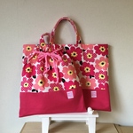SAKURA様オーダー  レッスンバック  体操着バックセット(PINK　PINK)