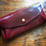 【受注製作（納期約3週間）】長財布 「series-envelope」国産オイルヌメ革＊ダークチェリー