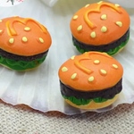 SALE 8/20迄 2個 ハンバーガー ミニチュア ドール用 ハンドメイド パーツ ジャンクフード カスタム  ミニチュア アイテム ドール用品 ドールハウス