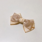 【再販】399◇レースがかわいいヘアクリップ◇レースリボンアイボリー