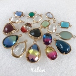 福袋K☆18個セット☆フレームガラス☆ミックスカラー•パーツ•チャム☆異形•カットビーズ☆8mm〜13x18mm